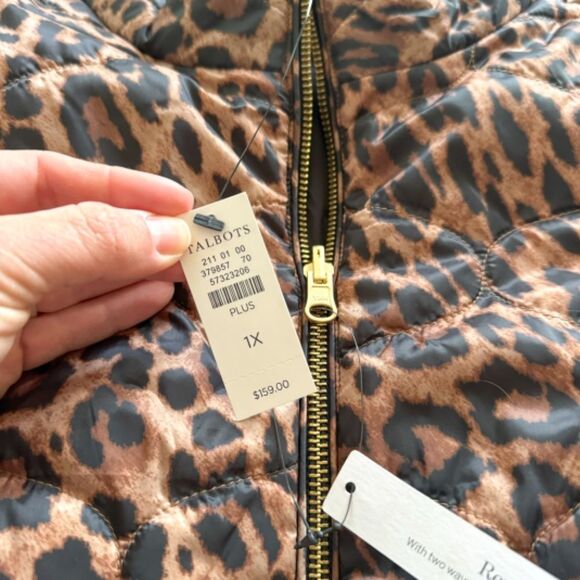 NWT! Talbots Reversible Quilted Vest - Leopard Print/Black | Size 1X - Picture 5 of 9